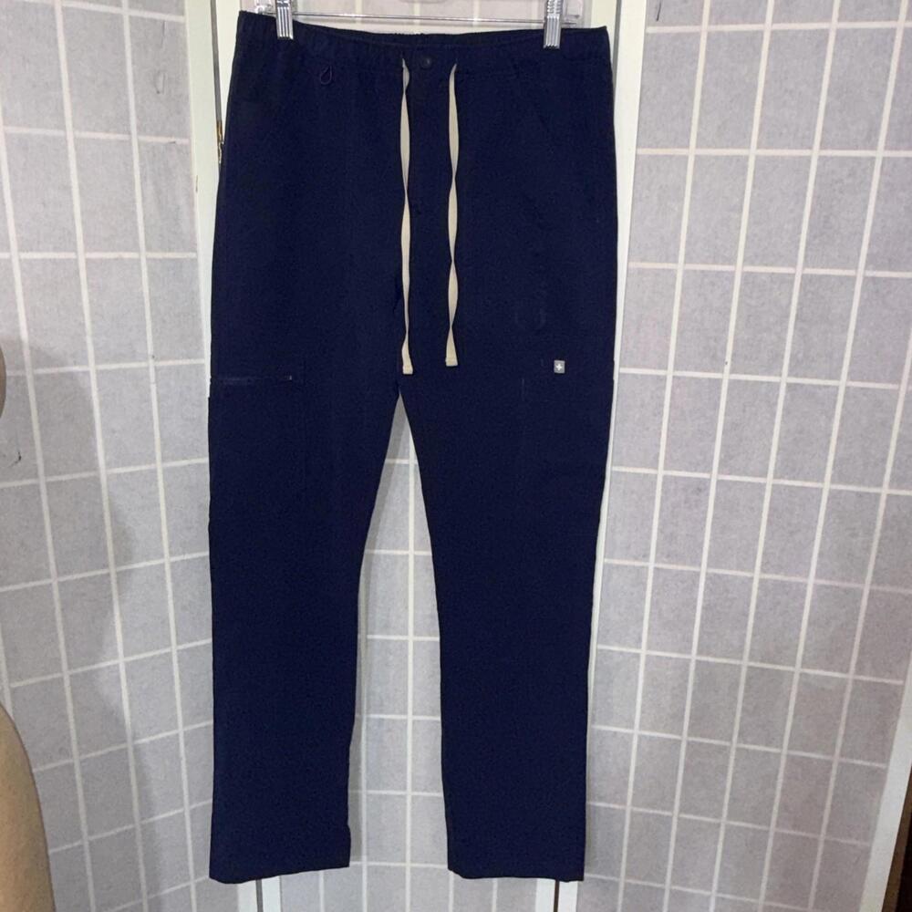 FIGS Cairo Cargo Scrub Pants Men’s M Mavy Drawstring Medical